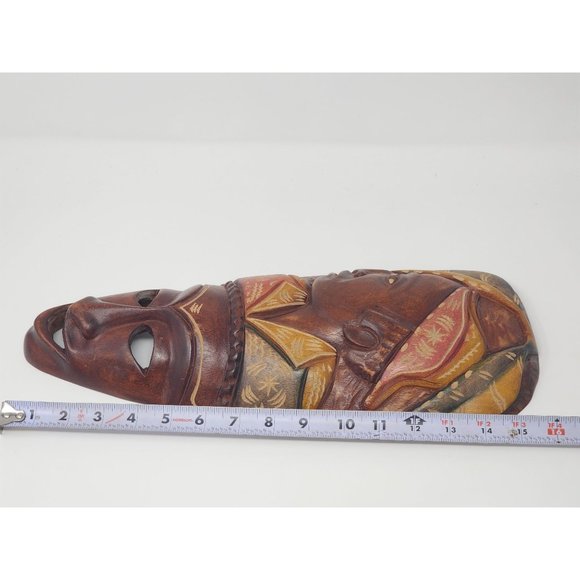 African Wooden Tribal Mask Hand Carved Wall‎ Hanging Art - Picture 3 of 7